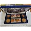 Image 2 : 1953 – 2003 Queen Elizabeth II Coronation Coin & Stamp Set. Includes 4 Canadian coins and 4 differen