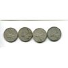 Image 1 : Lot of 4 silver Canadian quarters
