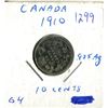 Image 1 : 1910 canada 10 cents