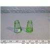 Image 1 : Green depression glass salt and pepper, no lids