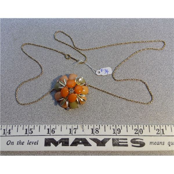 Dorlan gold tone necklace with pendant