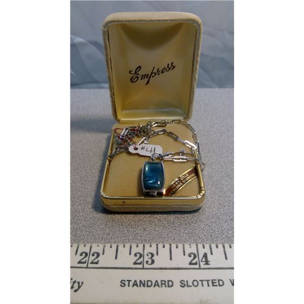 41. Sterling necklace, 18” with sterling pendant in Empress box