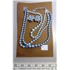 Image 1 : 52. Baby Blue faux pearl necklace and clip earrings, marked “Japan”