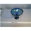 Image 1 : 57. Carnival glass blue fruit bowl