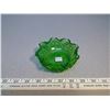 Image 1 : 107. Green pressed glass fruit dish, Arched Cane pattern, 1898-1906