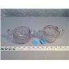 Image 1 : 112. Pressed glass sugar bowls, Double Pinwheel, 1995, & Twin Snowshoes, 1918