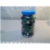 Image 4 : 240. Jar of marbles and mini marbles in cream bottle