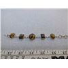 Image 2 : 262. Sterling silver (.925) bracelet with tiger’s eye stones 7 ½”