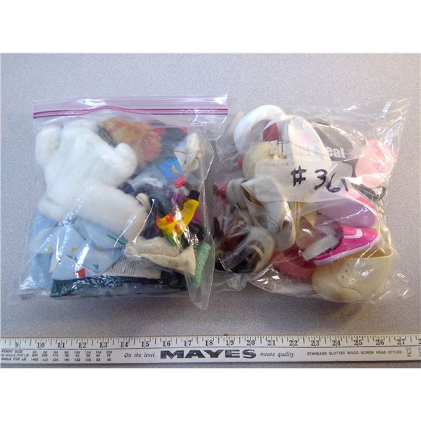 361. Two bags of vintage doll clothes and vintage shoes all sizes