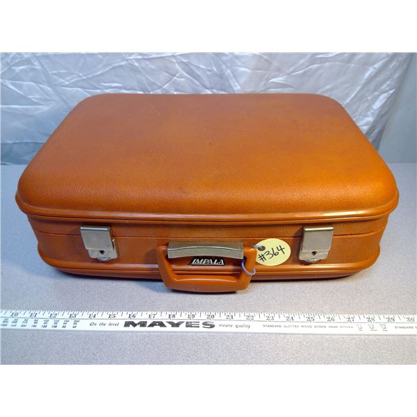 364. Retro Impala suitcase, reddish -brown 20” x 15”, good condition