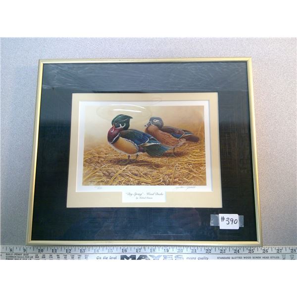 390. Ducks Unlimited print by Michael Dumas, “Dry Spring- Wood Ducks”, artist signed, 126/650