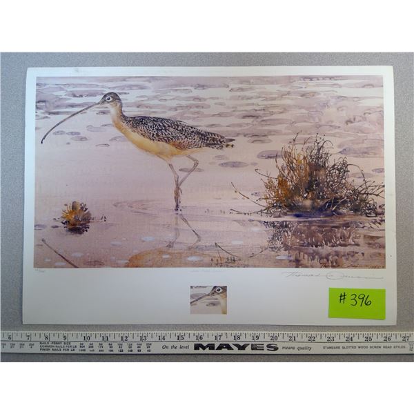 396. Print by Thomas Quinn, “Tide Walk Curlew”, 1995, artist signed, #283/395