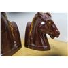 Image 2 : Pair of brown horse head book ends