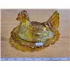 Image 1 : Carnival glass hen on nest