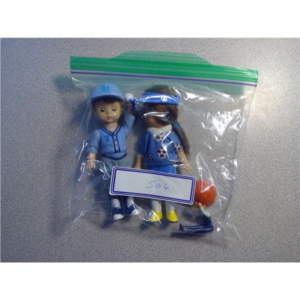 3 Minature Dolls, 1 Porcelain Cabbage Patch