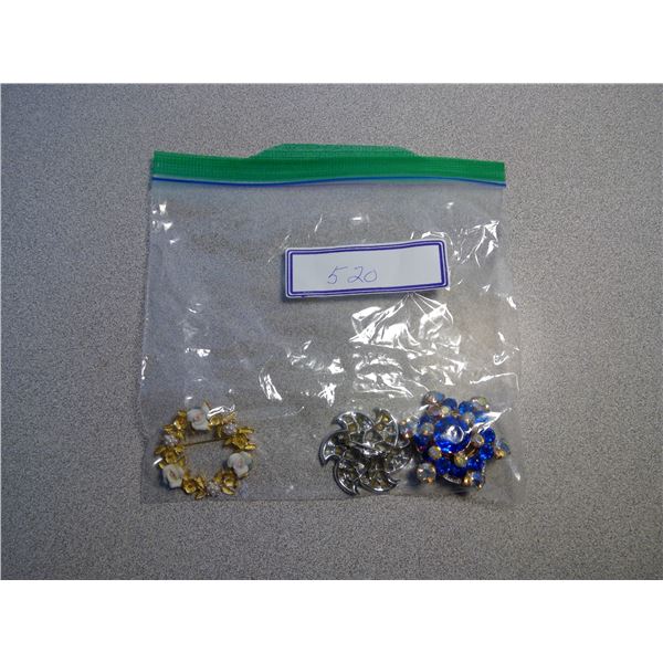 3 Brooches