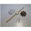 Image 2 : 2 Brooches, Watch, Pair of 925 Ear Rings