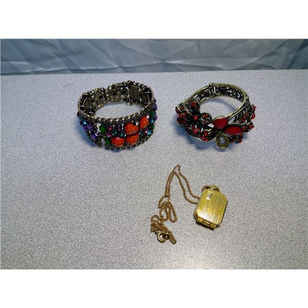 2 Bracelets, 1 Locket Necklace