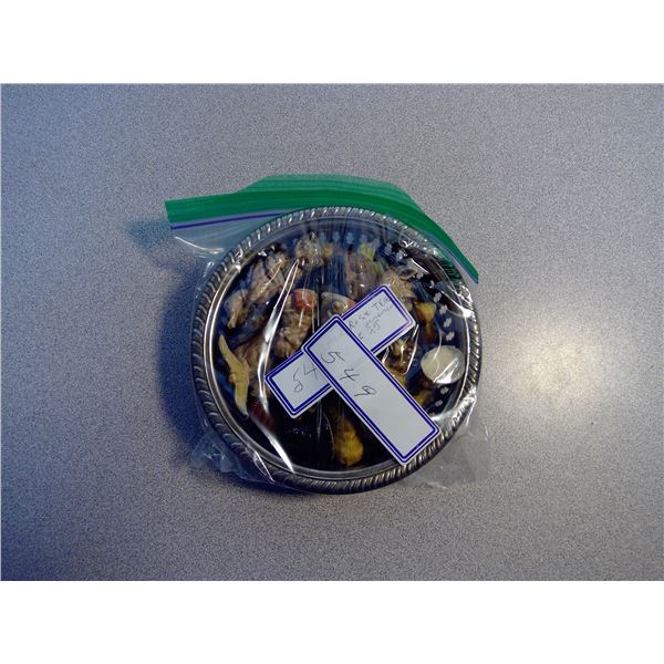 25x Tea Ornaments in Silver Plated Dish