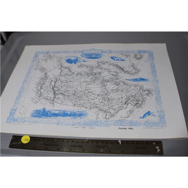 1855 Map of Canada - mid Century copy