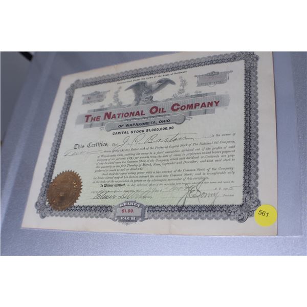 1905 National Oil Stock - En-AR-Co