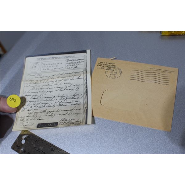 WWII USA Soldiers Letter