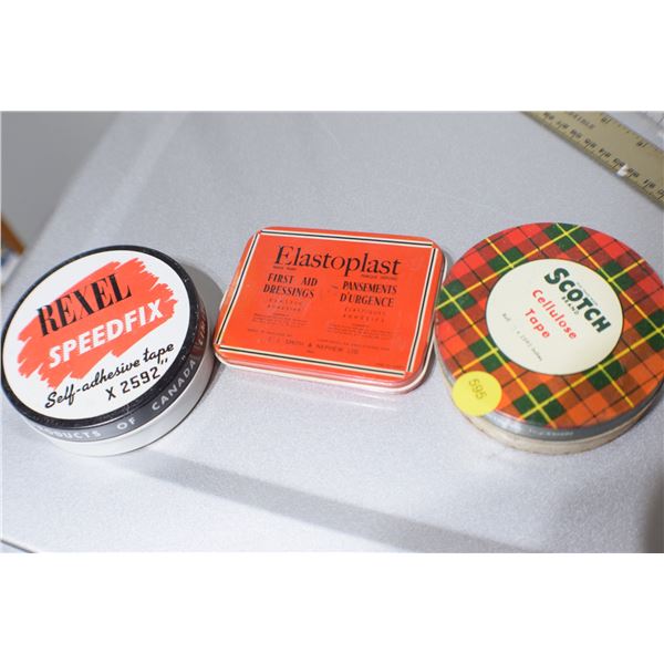 Antique Tape Tin lot