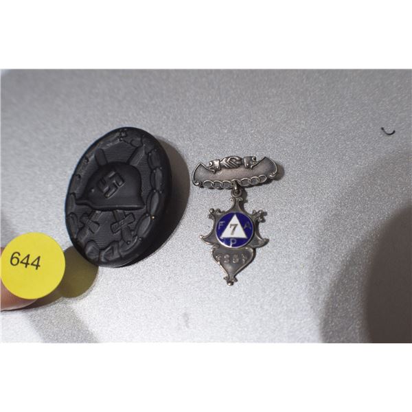 1940 Sterling Pin & Nazi Pin