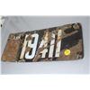 Image 1 : 1919 Saskatchewan License Plate - 1922 tag