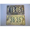 Image 2 : 2 Saskatchewan Wheat Province License Plates 1952 & 1953