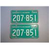 Image 2 : 2 1969 Saskatchewan Matching License Plates