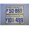 Image 2 : 2 1961 Saskatchewan License Plates