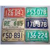 Image 2 : 8 Assorted Licence Plates, Various Provinces, 1948-1966