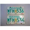 Image 1 : 2 Saskatchewan Matching Licence Plates
