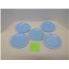 Image 2 : 5 Pyrex Saucers, Baby Blue Delphite 6"