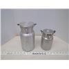 Image 1 : 2 Aluminum Milk Canisters, 1/2 Pint, 1 Pint