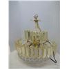 Image 1 : Brass Finish Chandelier w/ Plastic Decoration Ornaments (Incomplete)