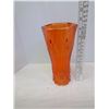 Image 2 : Orange Glass Vase - 9.5" Tall