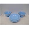 Image 1 : 7 Pyrex Saucer 6", 2 Pyrex Sugar Bowls Blue