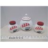 Image 1 : Black/Red Theme Cookie Jar, Set of Salt & Pepper Shakers