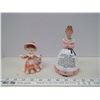 Image 1 : 2 Pink Theme Made in Japan Figurines, Girl in Dress, Woman in Dress