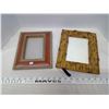 Image 1 : 2 Picture Frames, Wood/Bronze Finish 4x6", Bamboo Style 4.5x6.5"