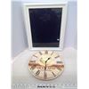 Image 1 : Modern Café Style Clock 11.5", Picture Frame White 10.5x13.5
