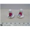 Image 2 : Floral Salt & Pepper Shakers, 2 Small Planters