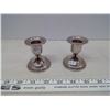 Image 2 : Matching Silver Plate Candle Stick Holders, 16 Candle Wax Catchers