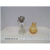 Image 1 : Vintage Oil Lamp, Small Glass Chimney (Not Matching Pieces)