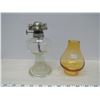 Image 2 : Vintage Oil Lamp, Small Glass Chimney (Not Matching Pieces)