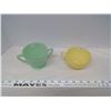 Image 4 : 6pc. - 2 Yellow Plates 8", Butter/Cheese Plate, Cover, Tea Cup, Sugar Bowl