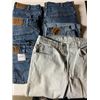 Image 2 : VINTAGE   6 PAIRS LEVI 619 JEANS GENTLY USED, SIZE RANGE 32,33,34X32  LIGHT WASH ARE BUTTON FLY STYL