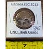 Image 1 : 2013 Canadian 25¢ unc